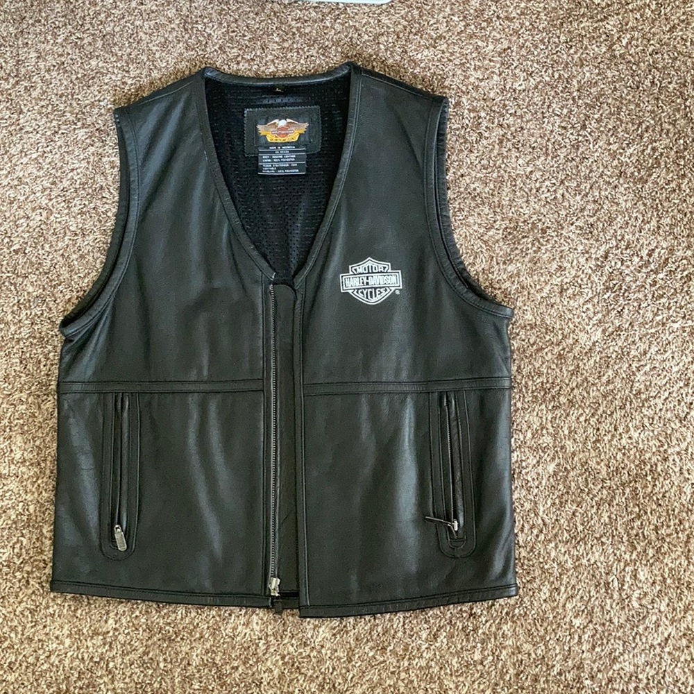 Leather Harley vest